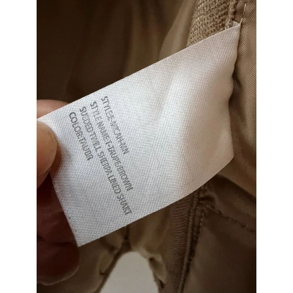 Outlander By Craft+Flow Small Quilted Tan & Brown Jacket With Snap Buttons